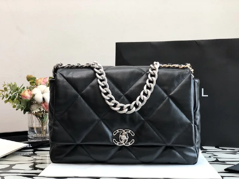 Chanel 19 Maxi Handbag Black For Women 14in/36cm