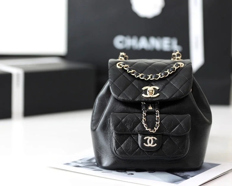 Chanel Backpack Black For Women 7 in/18cm