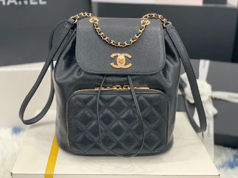 Chanel Backpack Black For Women 9.8in/25cm