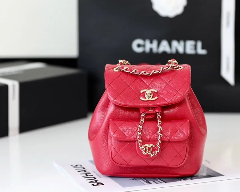 Chanel Backpack Red For Women 7 in/18cm