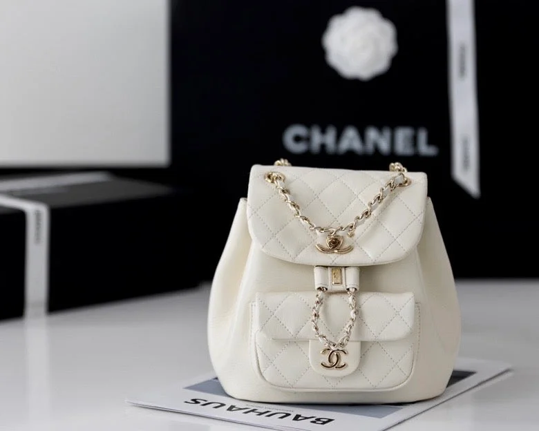 Chanel Backpack White For Women 7 in/18cm