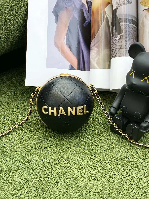 Chanel Ball Bag Black and Gold Chain Bag For Women 23.5cm/9.25in