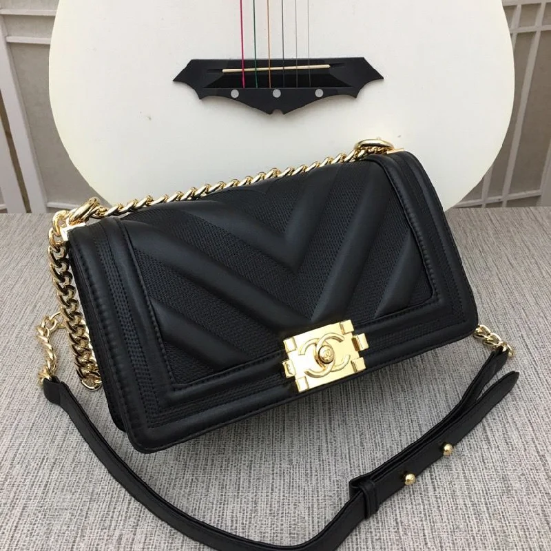 Chanel Boy Black For Women 9.8in/25cm