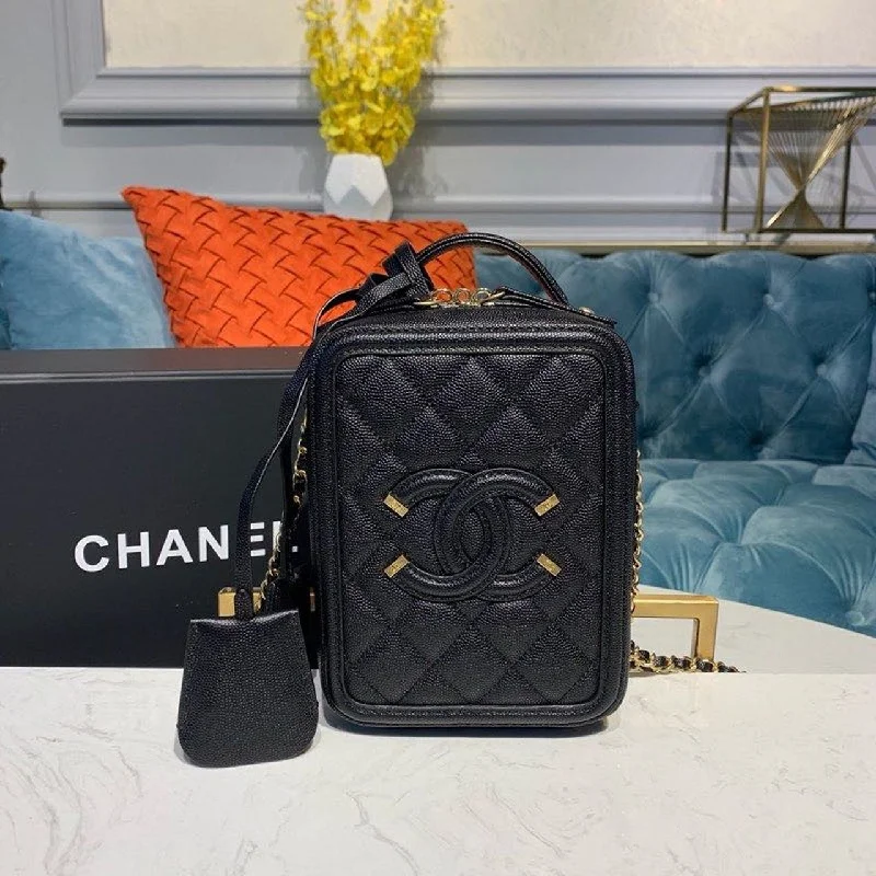 Chanel CC Filigree Vertical Vanity Case Bag Black For Women. Women-s Handbags. Shoulder And Crossbody Bags 6.7in/17cm