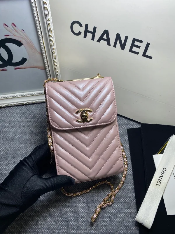 Chanel Chevron Trendy Cc Phone Light Purple Bag For Women 18cm/7in