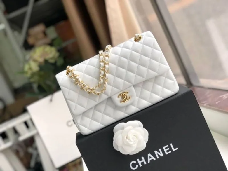 Chanel Classic Flap Bag 30cm Gold Hardware Lambskin Leather Spring/Summer Collection. White