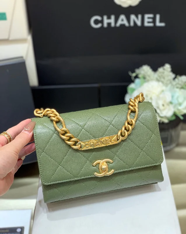 Chanel Co Co Cross Body Bag Green For Women 7.6in/19.5cm