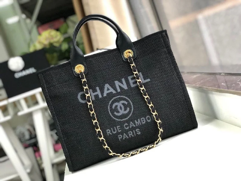 Chanel Deauville Tote 38cm Black/Grey For Women A66941