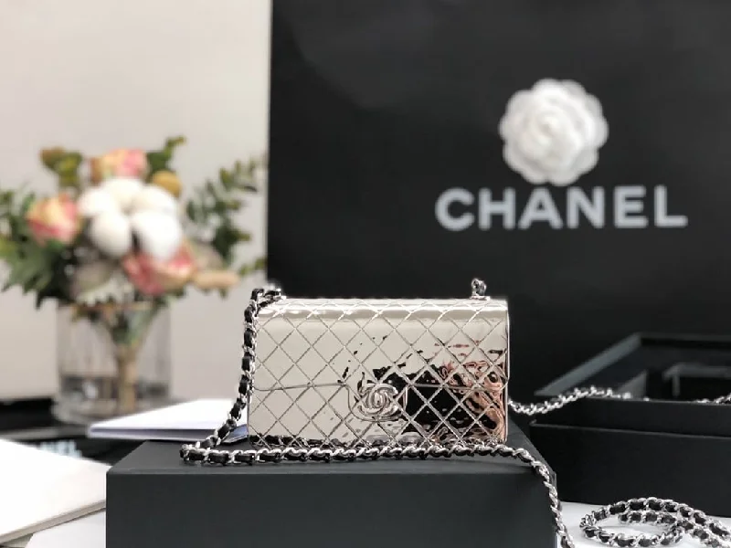 Chanel Evening Flap Small Silver Bag For Women 12cm/4.5in