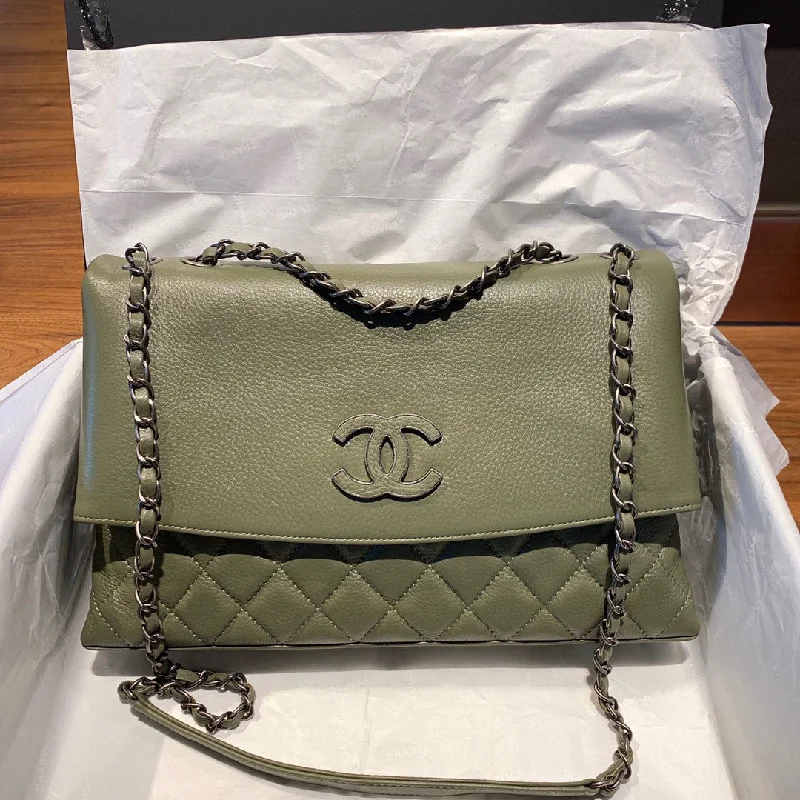 Chanel Flap Bag With Top Handle Olive Bag For Women 32cm/12.5in