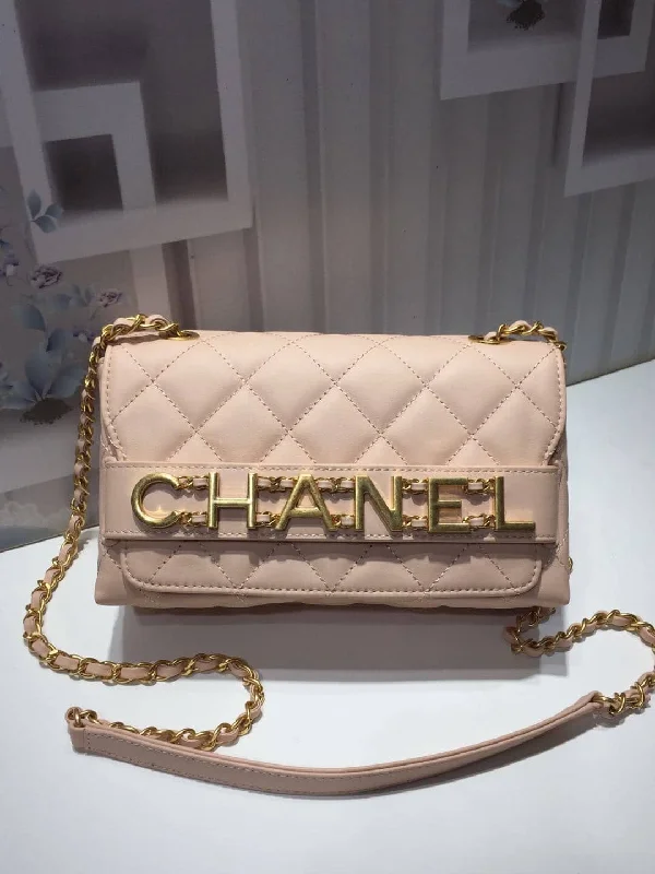 Chanel Front Logo Small Flap Bag Gold Hardware Creme For Women. Women-s Handbags. Shoulder Bags 8.2in/21cm AS1490