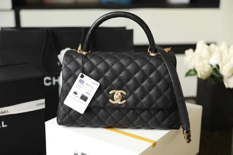 Chanel Handbag With Top Handle Black For Women 11in/28cm