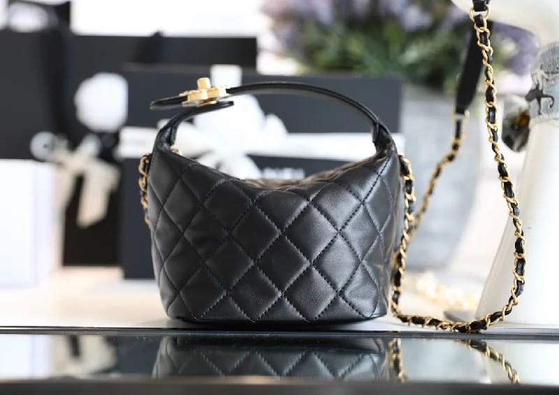 Chanel Hobo Bag Black For Women. Women-s HandBag. Shoulder And Crossbody Bags 5.9in/15cm