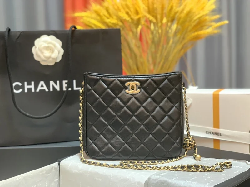 Chanel Hobo Handbag Black Bag For Women 16cm/6in