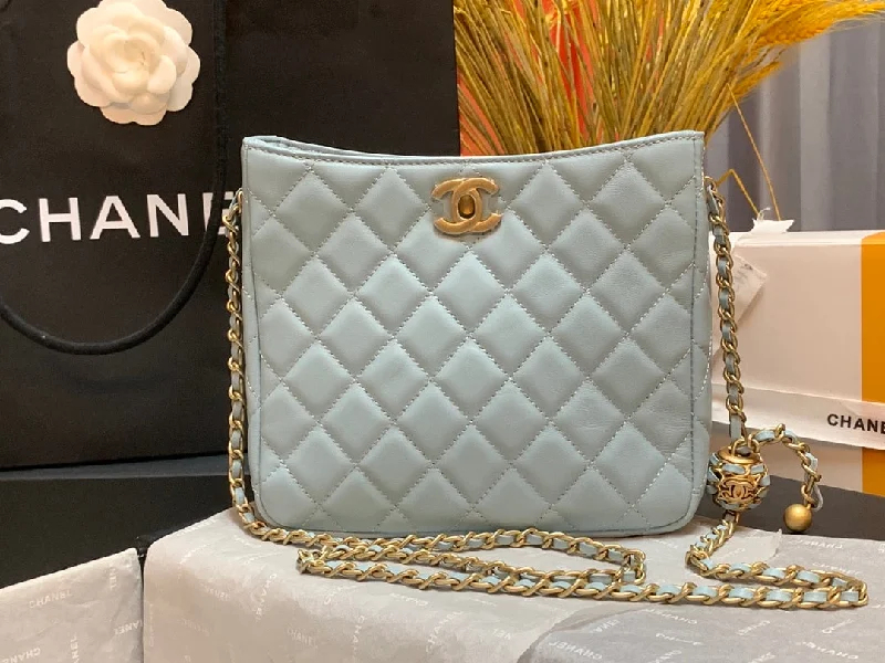 Chanel Hobo Handbag Light Blue Bag For Women 16cm/6in