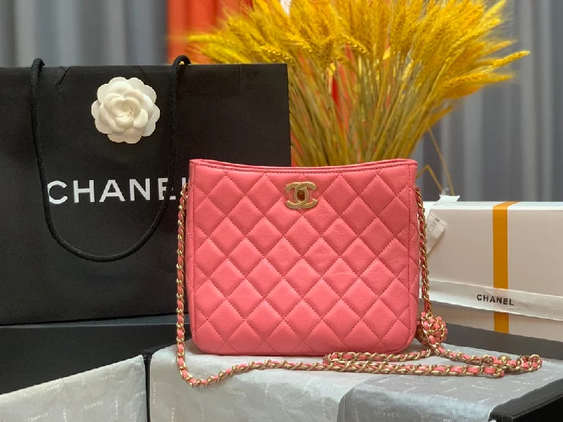 Chanel Hobo Handbag Pink Bag For Women 16cm/6in