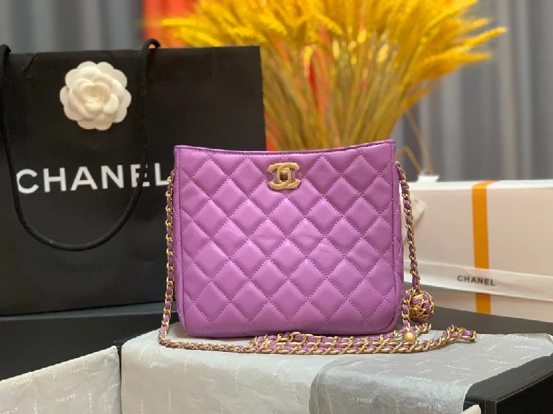 Chanel Hobo Handbag Purple Bag For Women 16cm/6in