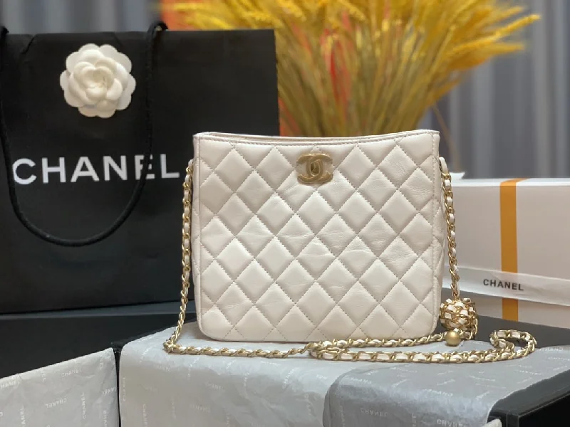 Chanel Hobo Handbag White Bag For Women 16cm/6in