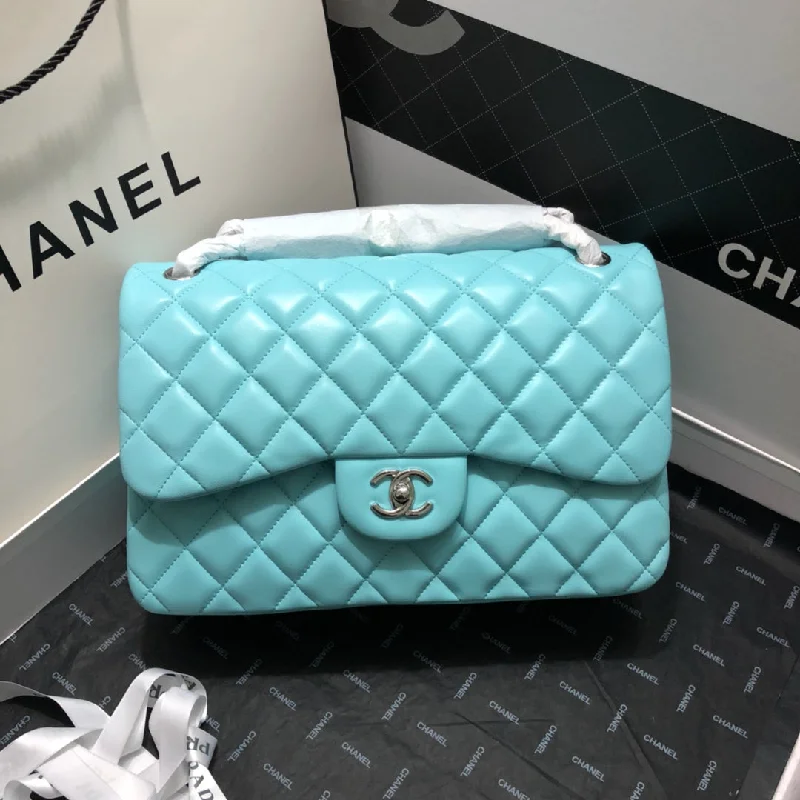 Chanel Large Classic Handbag Gold Hardware Blue For Women. Women-s Handbags. Shoulder Bags 11.8in/30cm