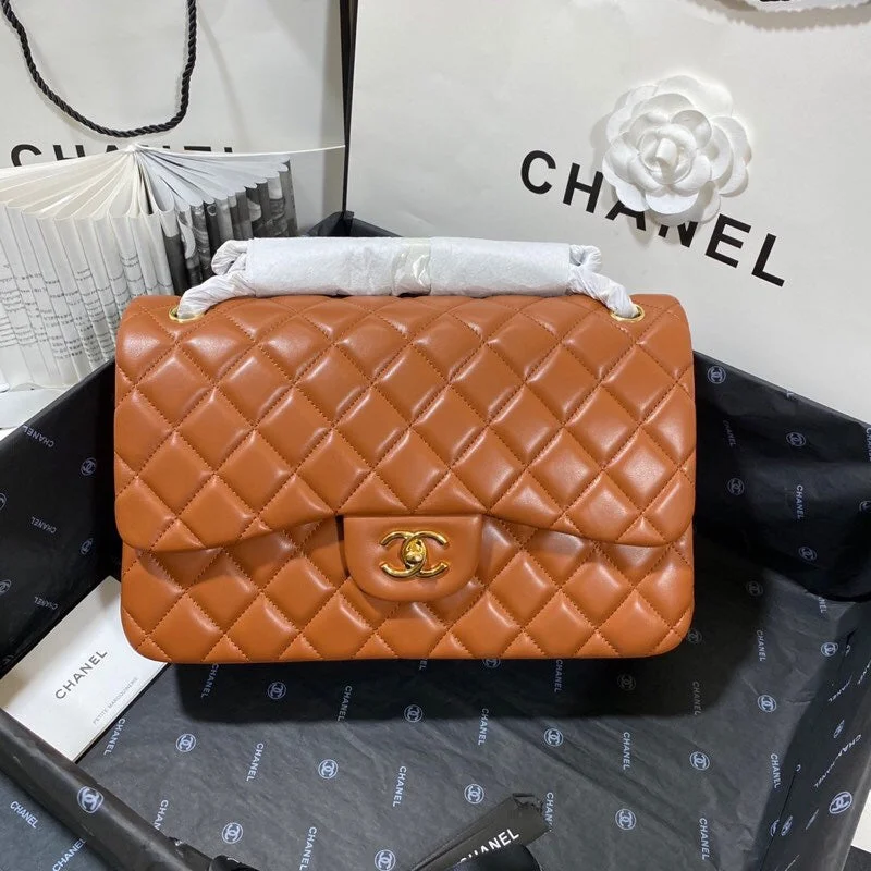 Chanel Large Classic Handbag Gold Hardware Brown For Women. Women-s Handbags. Shoulder Bags 11.8in/30cm