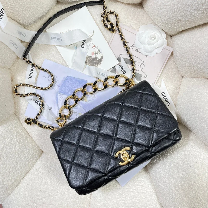 Chanel Large Flap Bag Gold Hardware Black For Women. Women-s Handbags. Shoulder Bags 9.1in/23cm AS3367