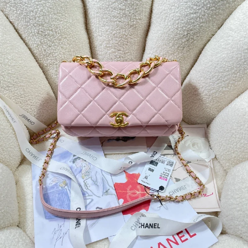 Chanel Large Flap Bag Gold Hardware Pink For Women. Women-s Handbags. Shoulder Bags 9.1in/23cm AS3367