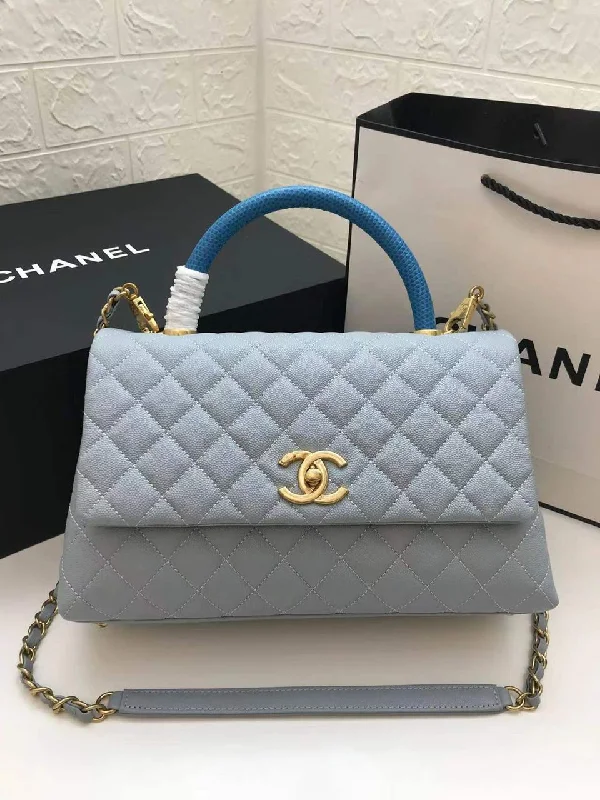 Chanel Large Flap Bag With Top Handle Light Grey For Women. Women-s Handbags. Shoulder And Crossbody Bags 11in/28cm A92991