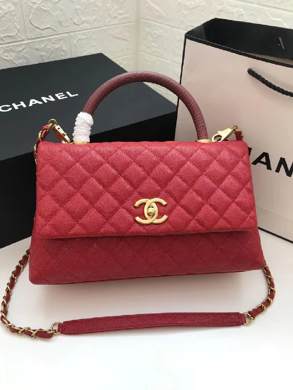 Chanel Large Flap Bag With Top Handle Red For Women. Women-s Handbags. Shoulder And Crossbody Bags 11in/28cm A92991