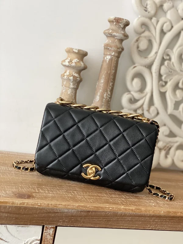 Chanel Large Flap Black Bag For Women 23cm/9in