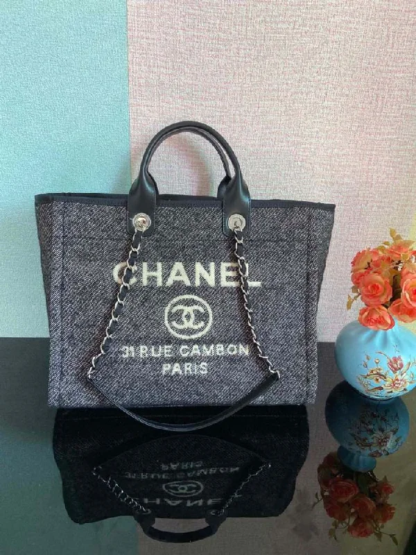 Chanel Large Shopping Tote Bag Grey For Women. Women-s Handbag. Shoulder Bags 15in/38cm