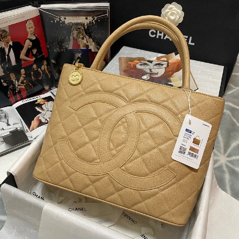 Chanel Medallion Tote Gold Hardware Caviar Yellow For Women. Women-s Handbags. Shoulder Bags 15.6in/32cm