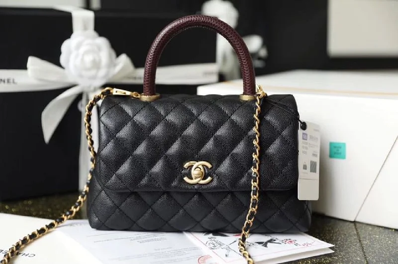 Chanel Medium Flap Bag With Top Handle Black For Women. Women-s Handbags. Shoulder And Crossbody Bags 9in/23cm A92990