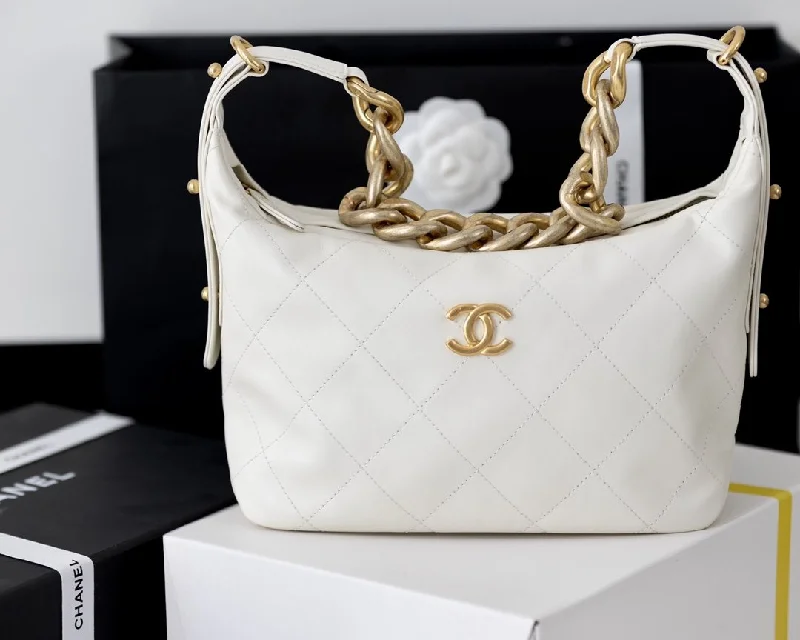 Chanel Medium Hobo Bag White For Women 11in/28cm