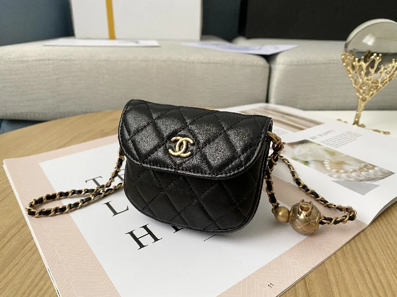 Chanel Mini 1889 Unblocked Metal Ball Black Bag For Women 9cm/3.5in