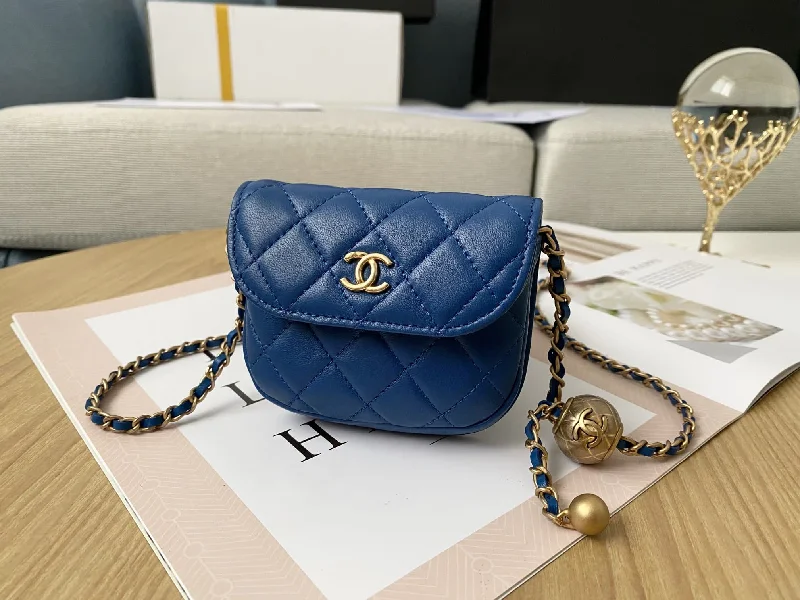 Chanel Mini 1889 Unblocked Metal Ball Blue Bag For Women 9cm/3.5in