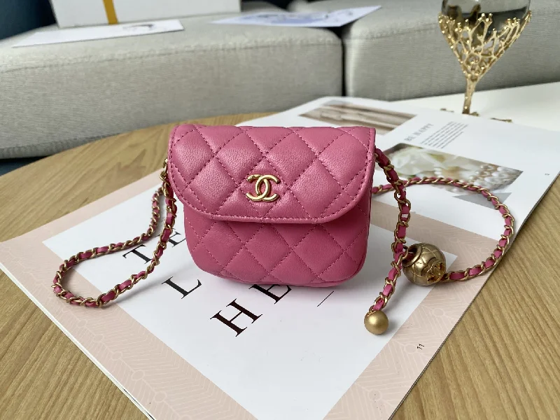 Chanel Mini 1889 Unblocked Metal Ball Pink Bag For Women 9cm/3.5in