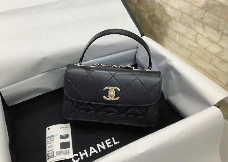 Chanel Mini Flap Bag 19cm Black For Women AS2860