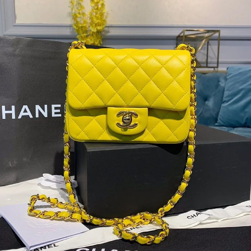 Chanel Mini Flap Bag Yellow For Women. Women-s Bags. Shoulder And Crossbody Bags 6.7in/17cm A35200