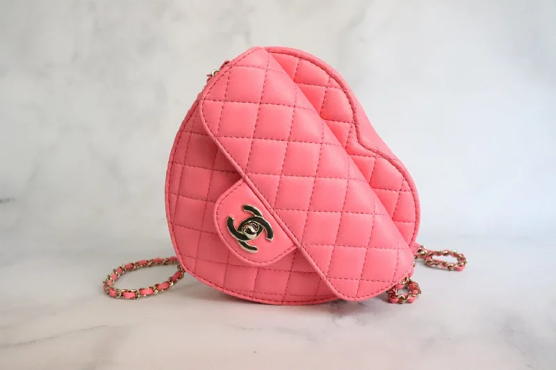 Chanel Mini Heart Bag Coral Pink For Women 7in/18cm AS3191 B07958 NH621