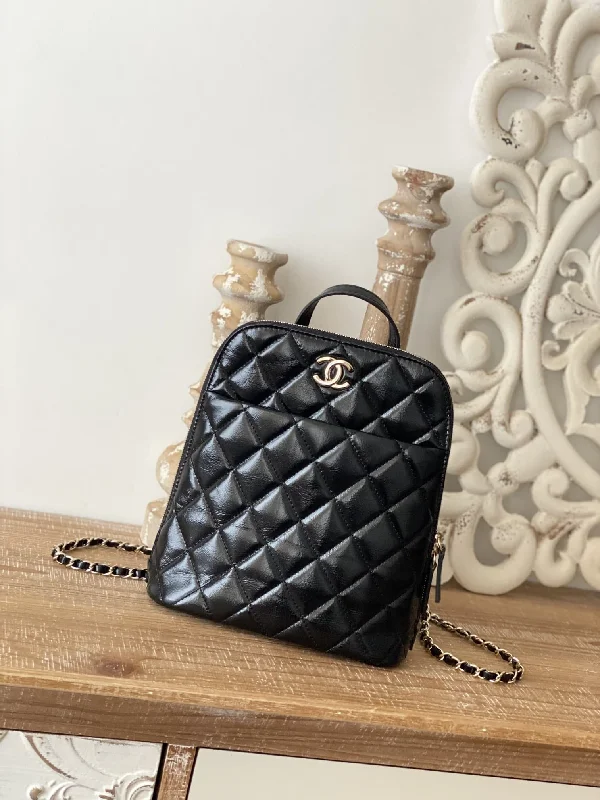 Chanel Rucksack Backpack Black Bag For Women 21cm/8in