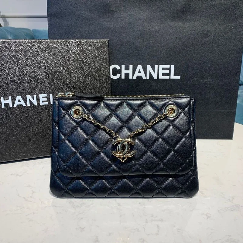 Chanel Small Double Case Bag With Strap Black For Women. Women-s Bags. Shoulder And Crossbody Bags 9in/23cm AP1074