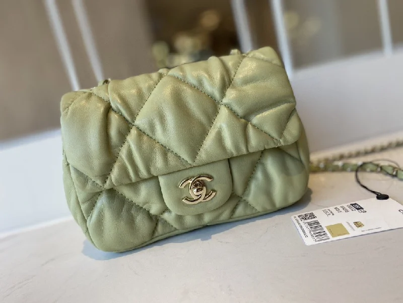 Chanel Small Flap Bag Gold Hardware Green For Women. Women-s Handbags. Shoulder Bags 7.5in/19cm AS2232