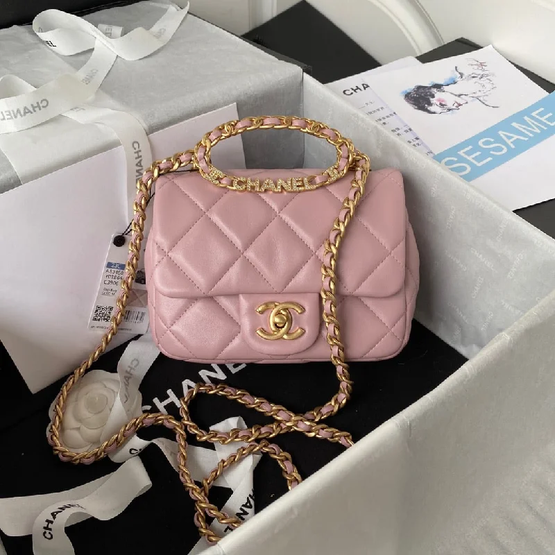 Chanel Small Flap Bag Gold Hardware Pink For Women. Women-s Handbags. Shoulder Bags 7.9in/20cm AS3450