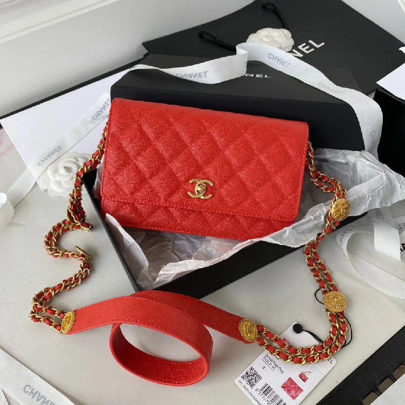 Chanel Small Flap Bag Gold Hardware Red For Women. Women-s Handbags. Shoulder Bags 7.5in/19cm AP2840