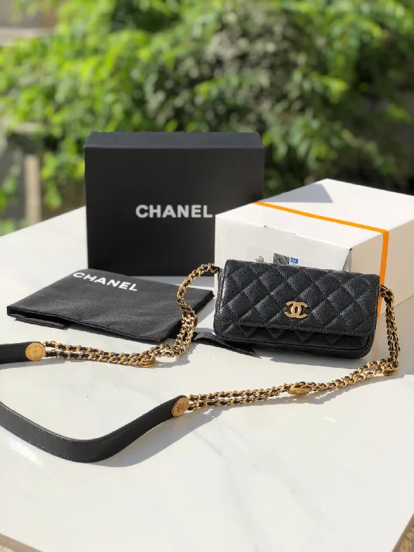 Chanel Small Flap Bags Gold Hardware Black For Women. Women-s Handbags. Shoulder Bags 7.5in/19.2cm