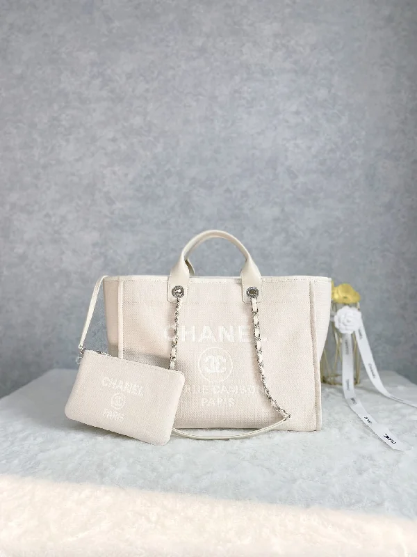 Chanel Small Shopping Bag Silver Hardware Cream For Women. Women-s Handbags. Shoulder Bags 15.2in/39cm AS3257