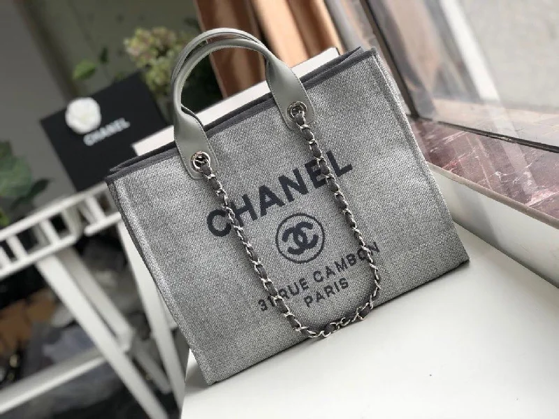 Chanel Small Shopping Bag Silver Hardware Grey For Women. Women-s Handbags. Shoulder Bags 15.2in/39cm AS3257