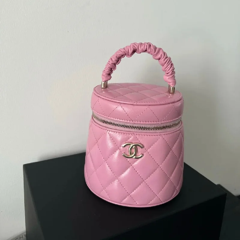 Chanel Small Vanity Case 13cm Pink For Women AS3210