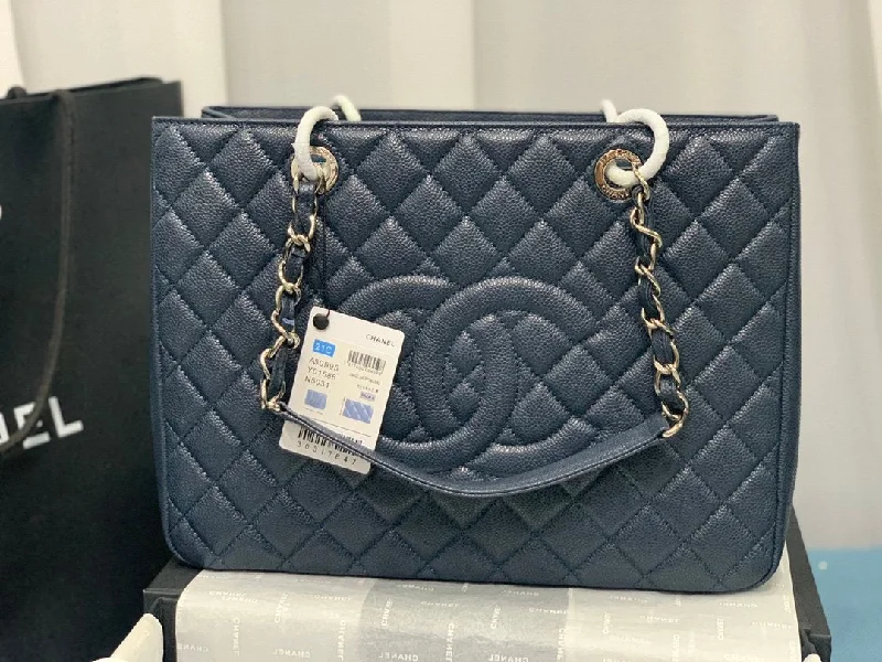 Chanel Tote Bag Spring Collection Silver Hardware Blue For Women 13in/33cm