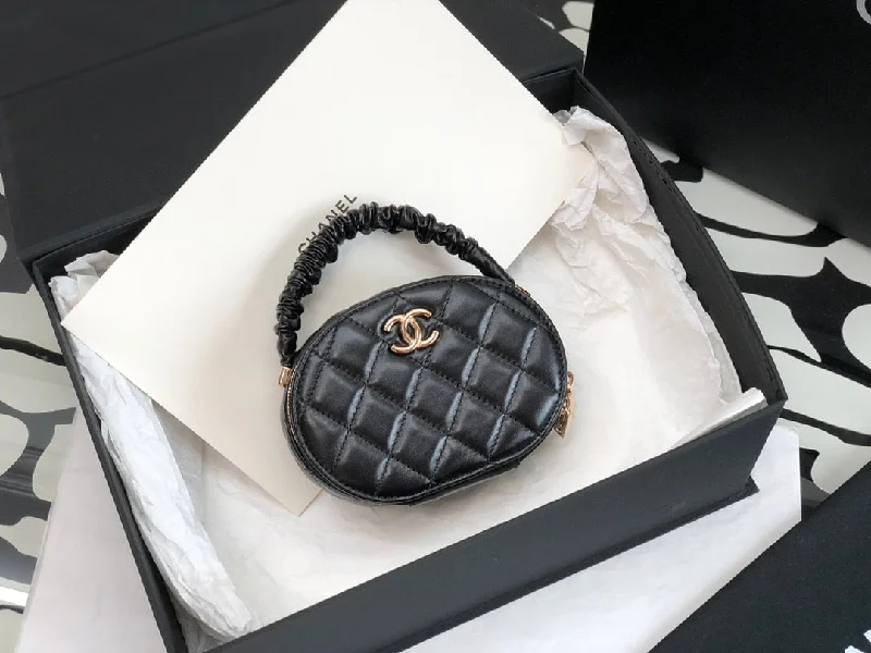 Chanel Vanity Case Shiny Gold Black Bag For Women 9.5cm/3.7in